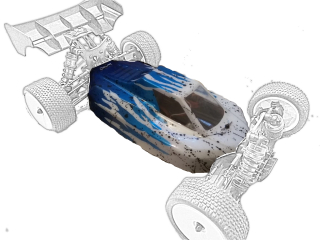 Lexanová kar. Buggy, čirá, nevystřižená, LC racing  1/12 model A