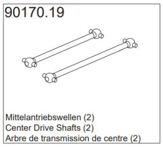 90170.19 Středové hnací hřídele (2) Graupner 